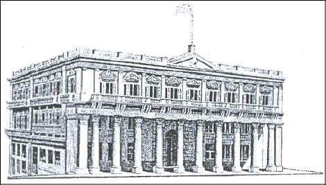 The Parliament Building in Uruguay, engraved by Slania. 