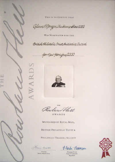 Rowland Hill Award Certificate