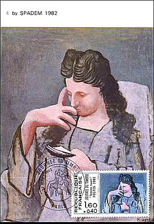 France 1982. Maximum Card of Picasso's painting "Reading Woman", FD-cancelled in Paris on 27.03.1982. 